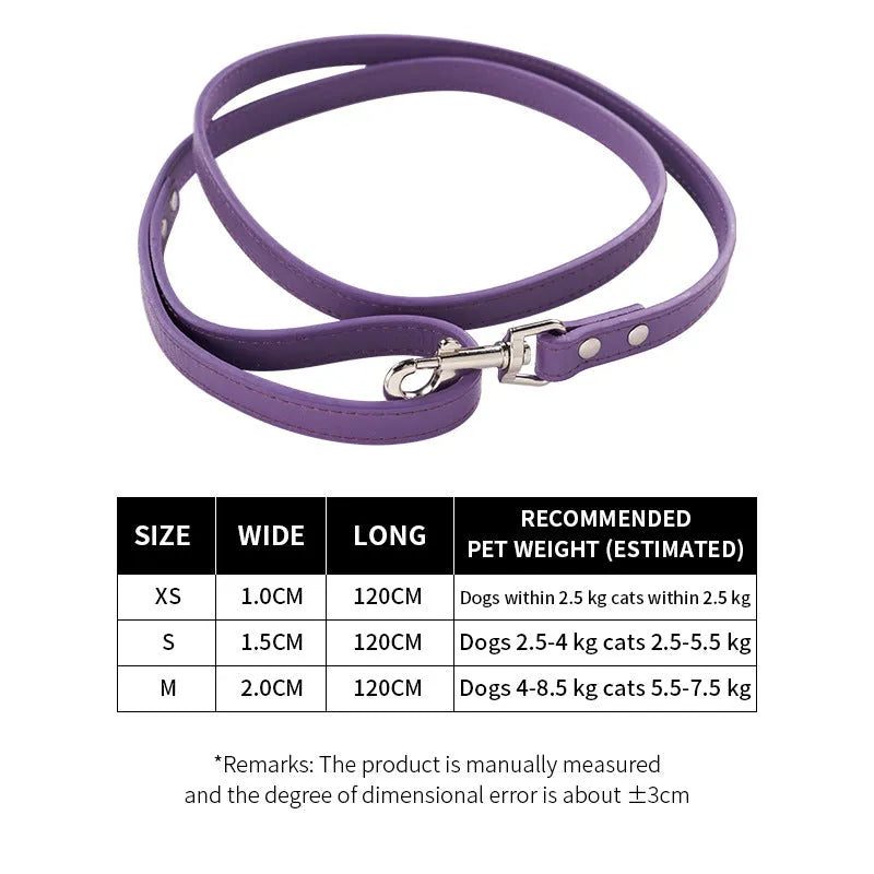 PU leather pet collar in multiple colours with buckle, for cats and small dogs