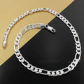 Silver-plated blade chain necklace for men 8mm width Korean fashion style 20 inch length