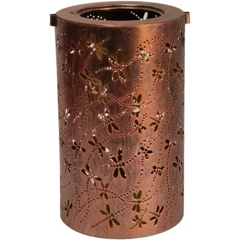 Solar-powered iron hanging ceiling lamp with decorative design for outdoor courtyards