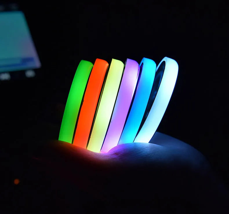 LED cup coaster with 7 colours USB rechargeable for car cup holder, 68mm acrylic