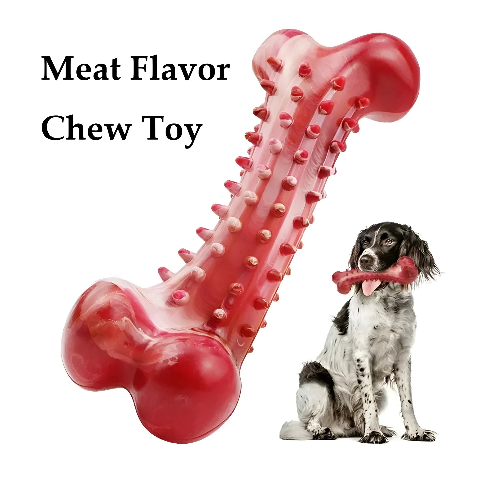 Red natural rubber chew toy for aggressive dogs with durable heavy-duty construction