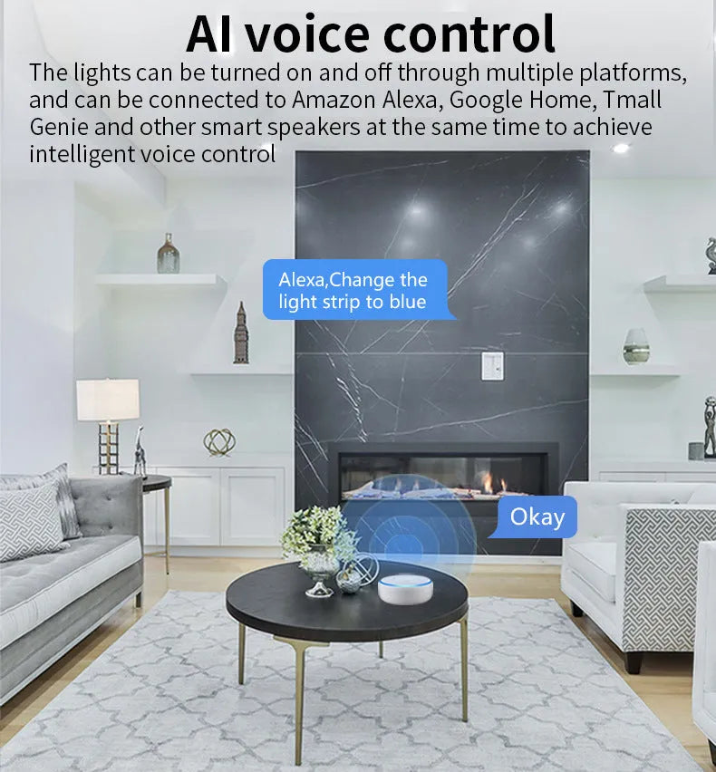 Smart GU10 RGBCCT 5W LED spotlight with wifi and voice control capabilities