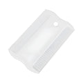 Double-sided plastic flea comb for pets on a white background, showing dense teeth and compact 8.5 cm size.