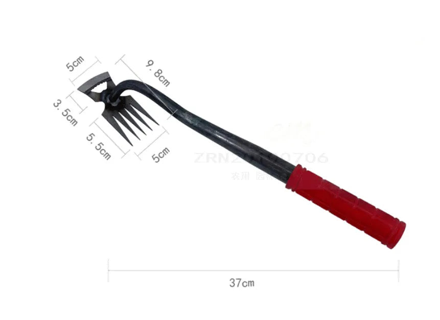 Alloy steel dual-purpose garden hoe rake tool with multiple tooth configuration options