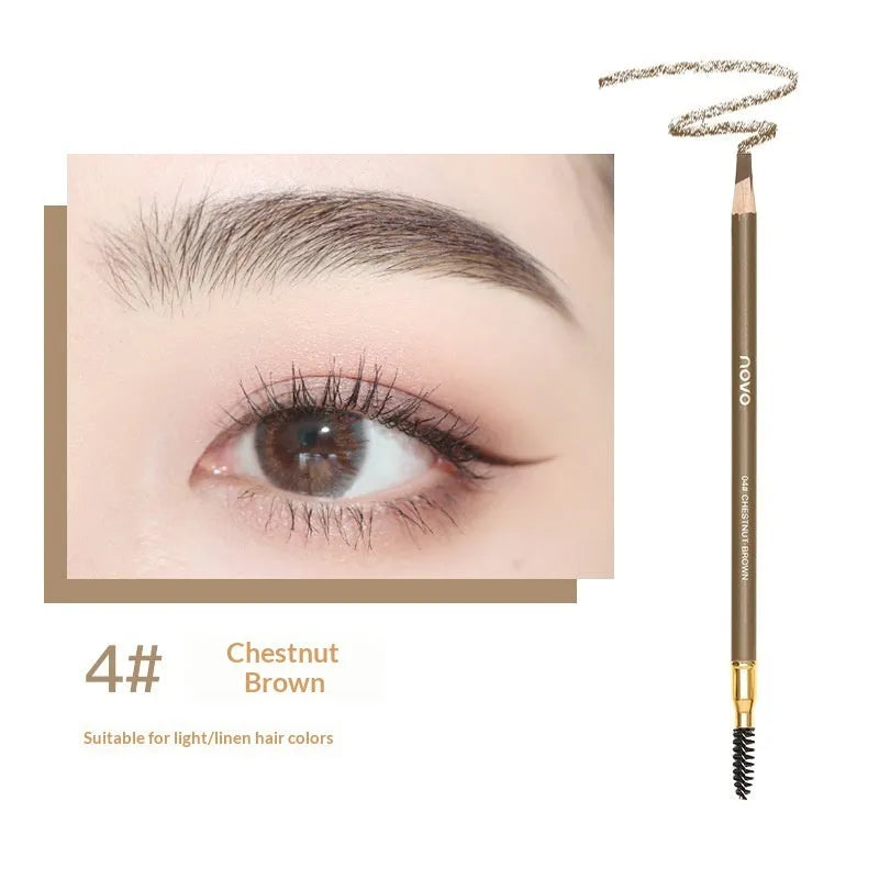 Natural Shaping Machete Smudge-proof Double-ended Eyebrow Pencil in four shades with spoolie brush