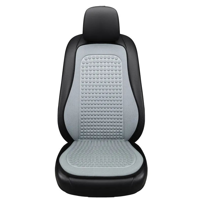 Cool Silk tie-free single car seat cushion with massage function in carbon black
