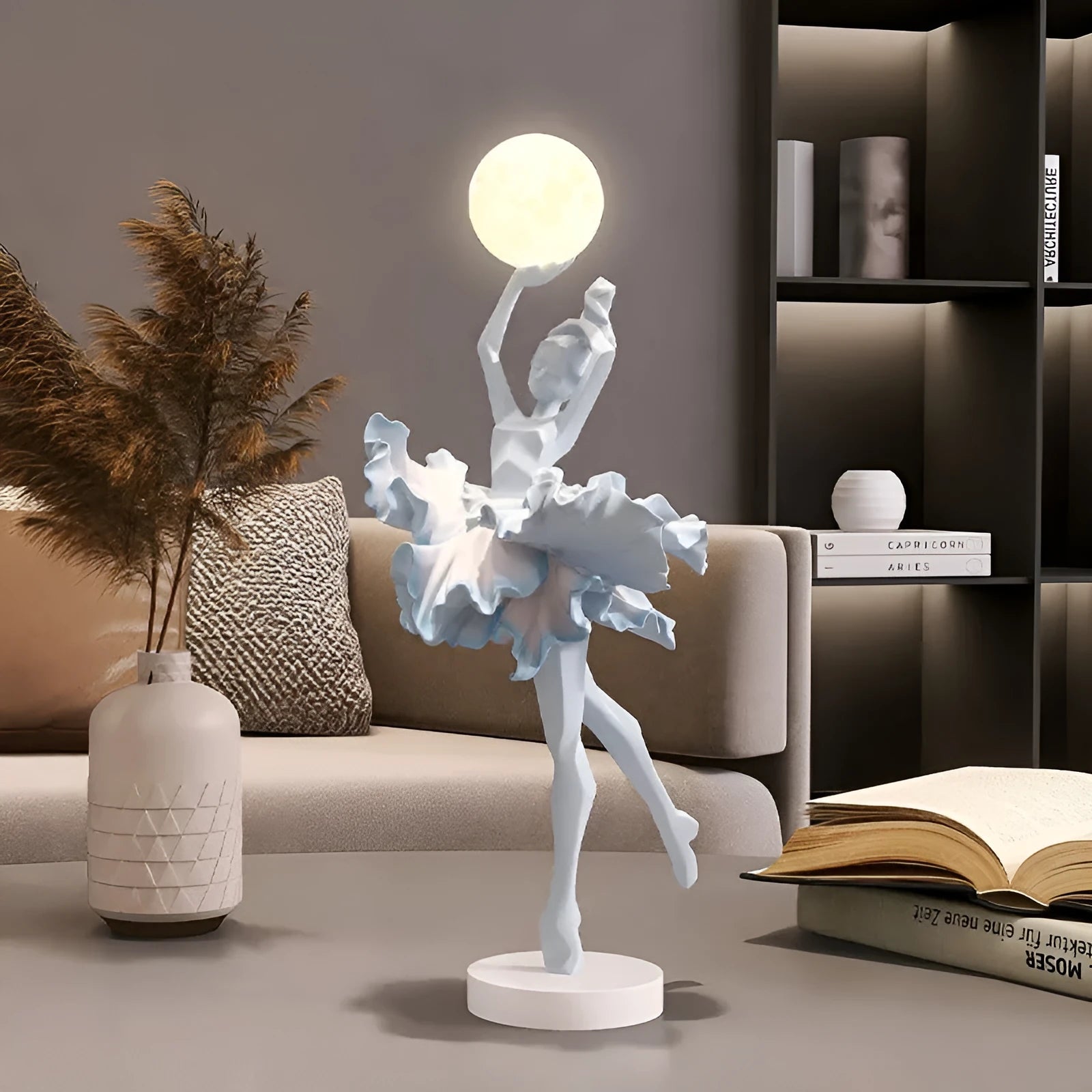 Resin decorative night light with USB charging in four colour options