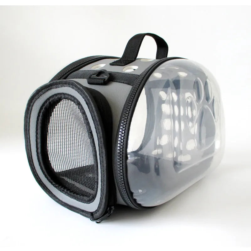 Breathable crossbody pet bag for small pets under 10 jin in solid colour with EVA and polyester fabric.