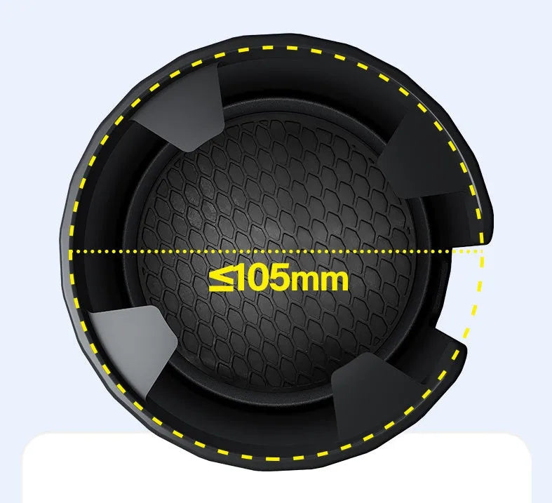 Matte black adjustable car cup holder expander for oversized bottles and cups