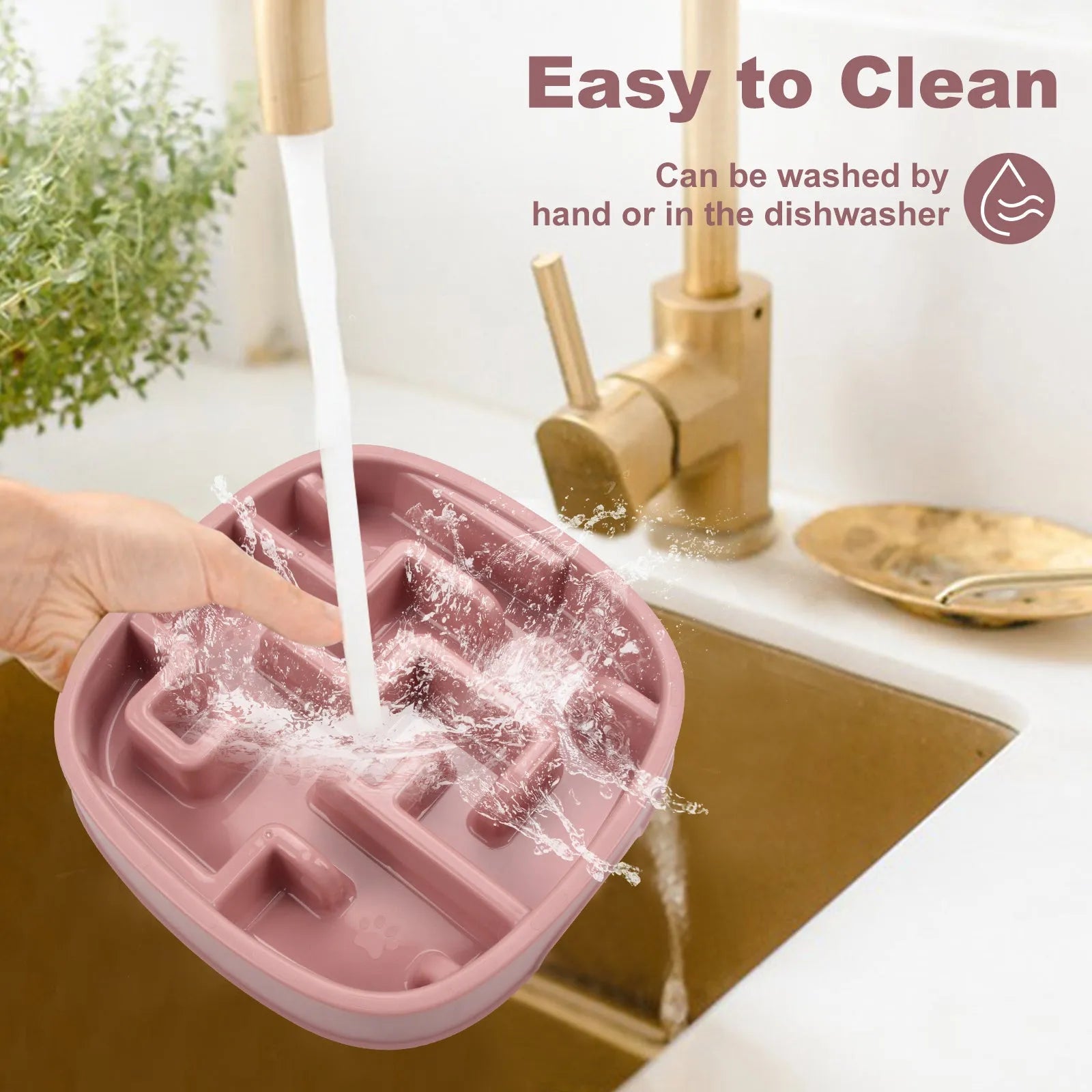Macaron coloured maze design slow feeding bowl for cats and dogs with anti-slip base