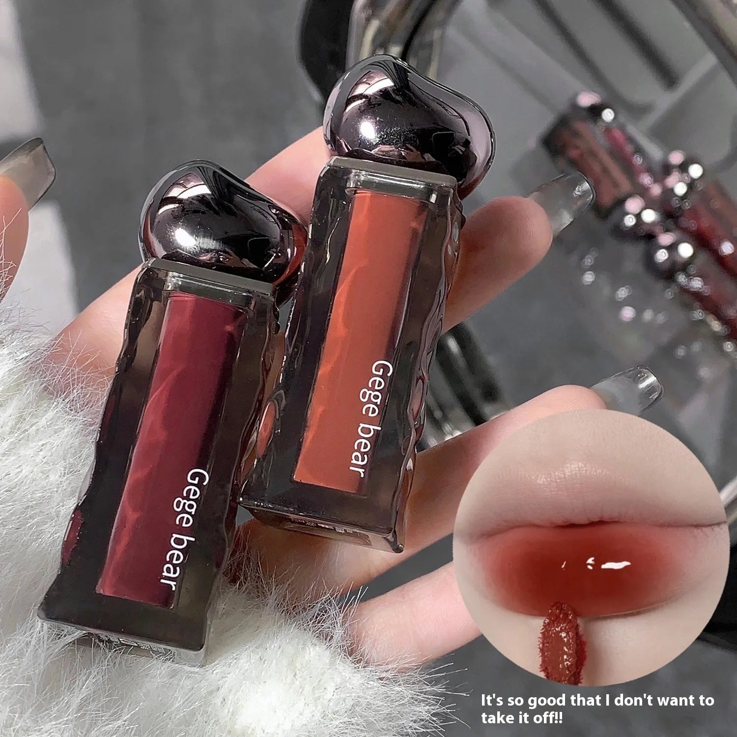Glacier Lava Lip Lacquer mirror makeup gloss in seven colour options for skin tone enhancement