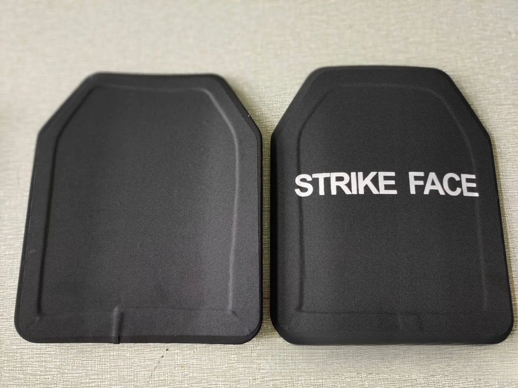 Black polyethylene ceramic plate armored vest size L with cutting angle plate shape for security protection