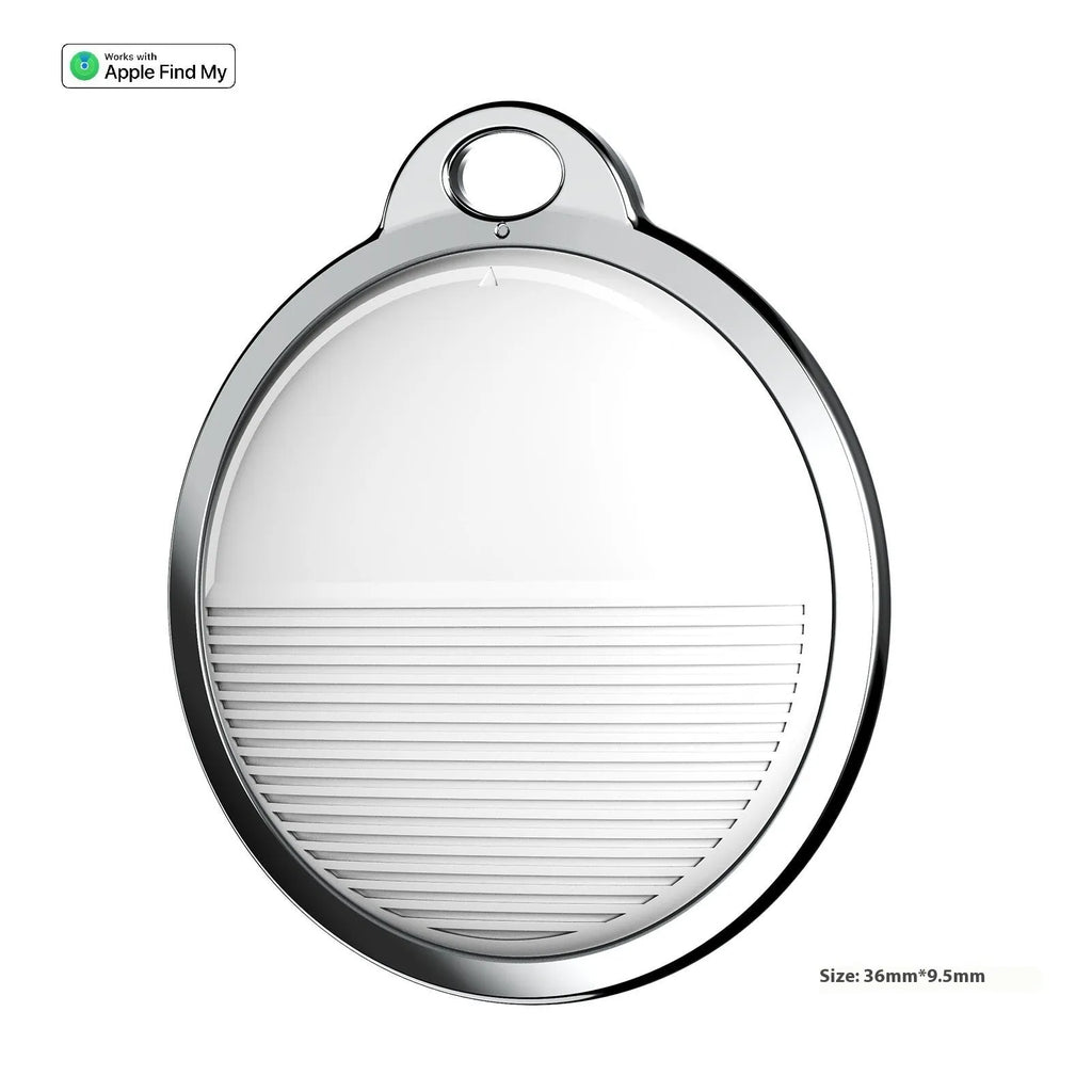 Intelligent positioning pet tracking device in Long White 01 colour with keychain attachment, 59x30x6.8mm ABS construction