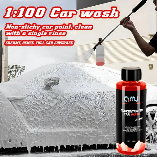 100ml bottle of concentrated car shampoo cleaner with high foam formula