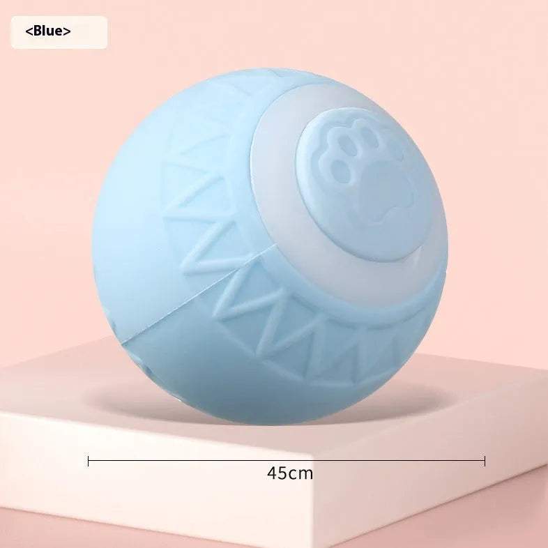 Blue automatic moving bouncing rolling ball smart cat toy for indoor cats with rechargeable design