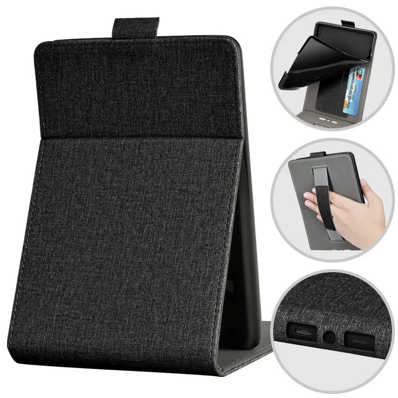 TPU protective case for Kindle with embossed bracket stand design in a selection of colours and patterns.