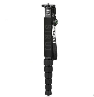 Black carbon fibre six-section camera monopod fully extended to maximum 1540mm height