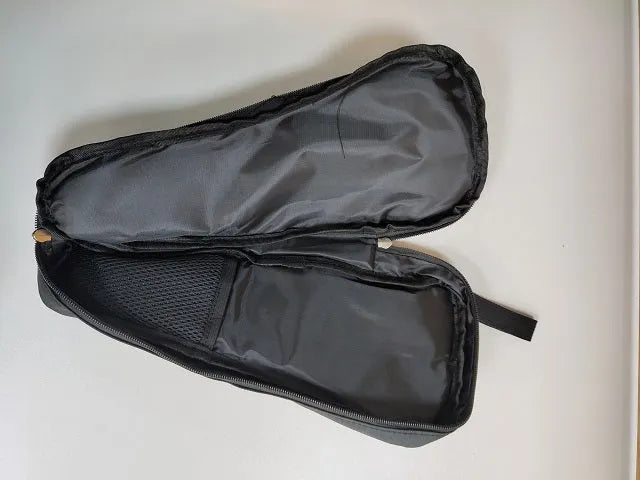 Black cloth storage bag for a mobile phone stabiliser and accessories