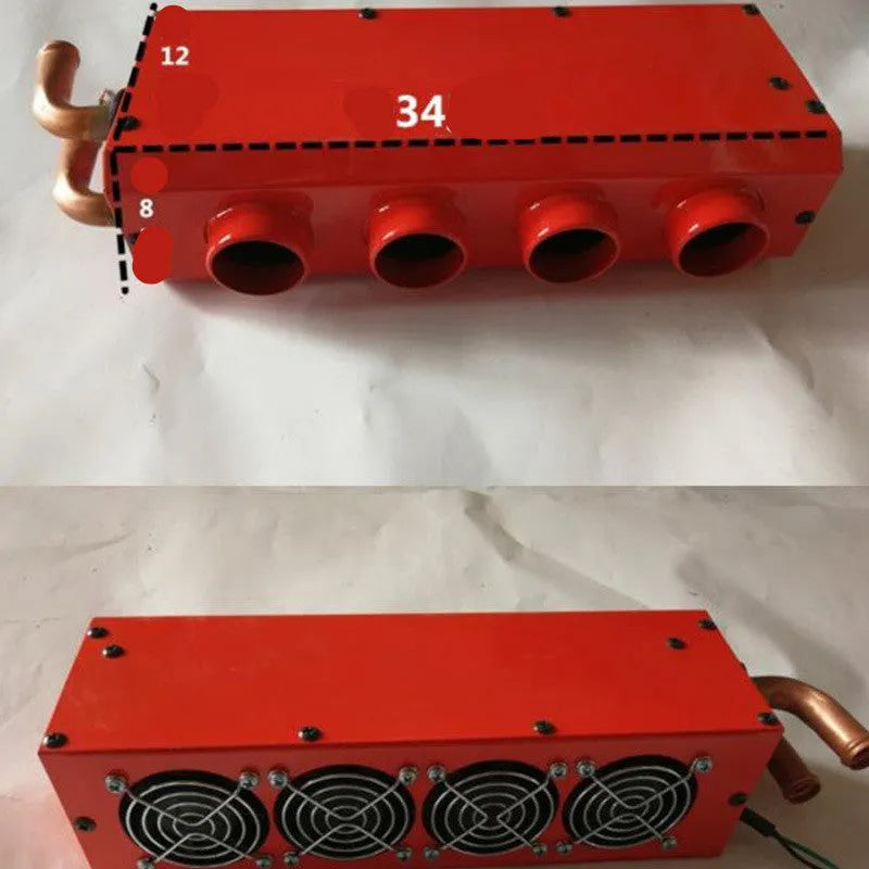 Car heater with long small four hole copper pipe for engine waste heat cabin heating