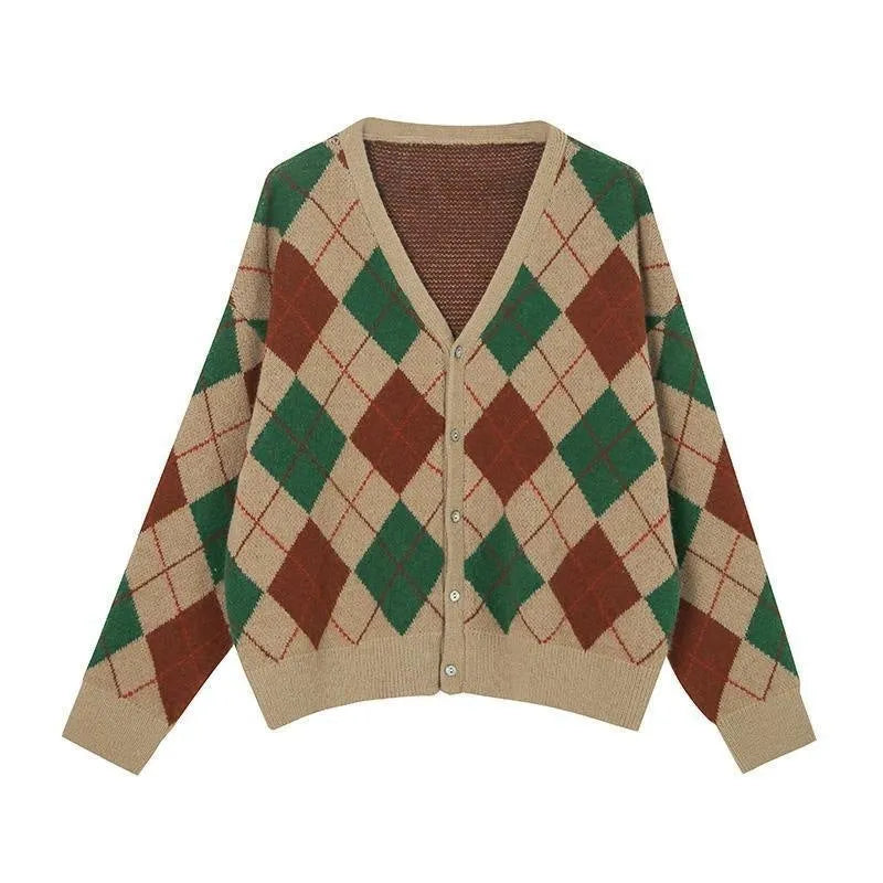 Japanese Korean casual knitted cardigan coat in pink green black khaki macaron colours