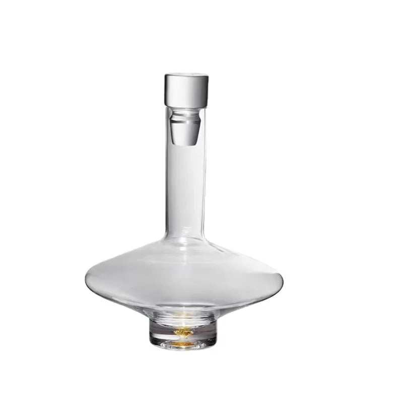 Modern light luxury glass wine set with single cup in simple style for model room or home decor