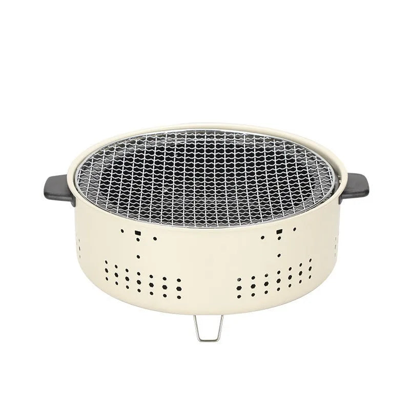 Portable indoor charcoal barbecue stove with grill rack for 3-5 people