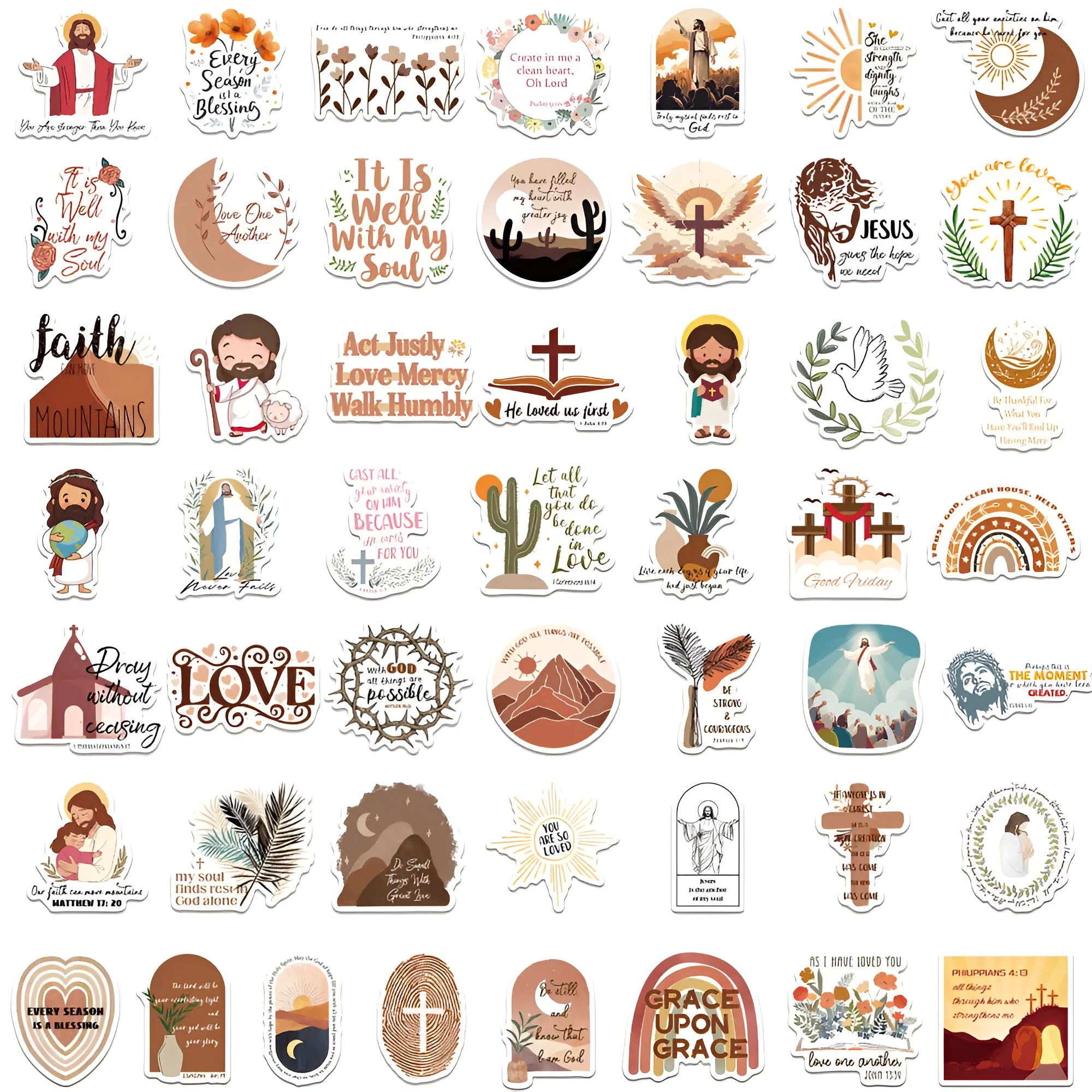 Pack of 50 assorted graffiti-style decorative stickers with random printed patterns.