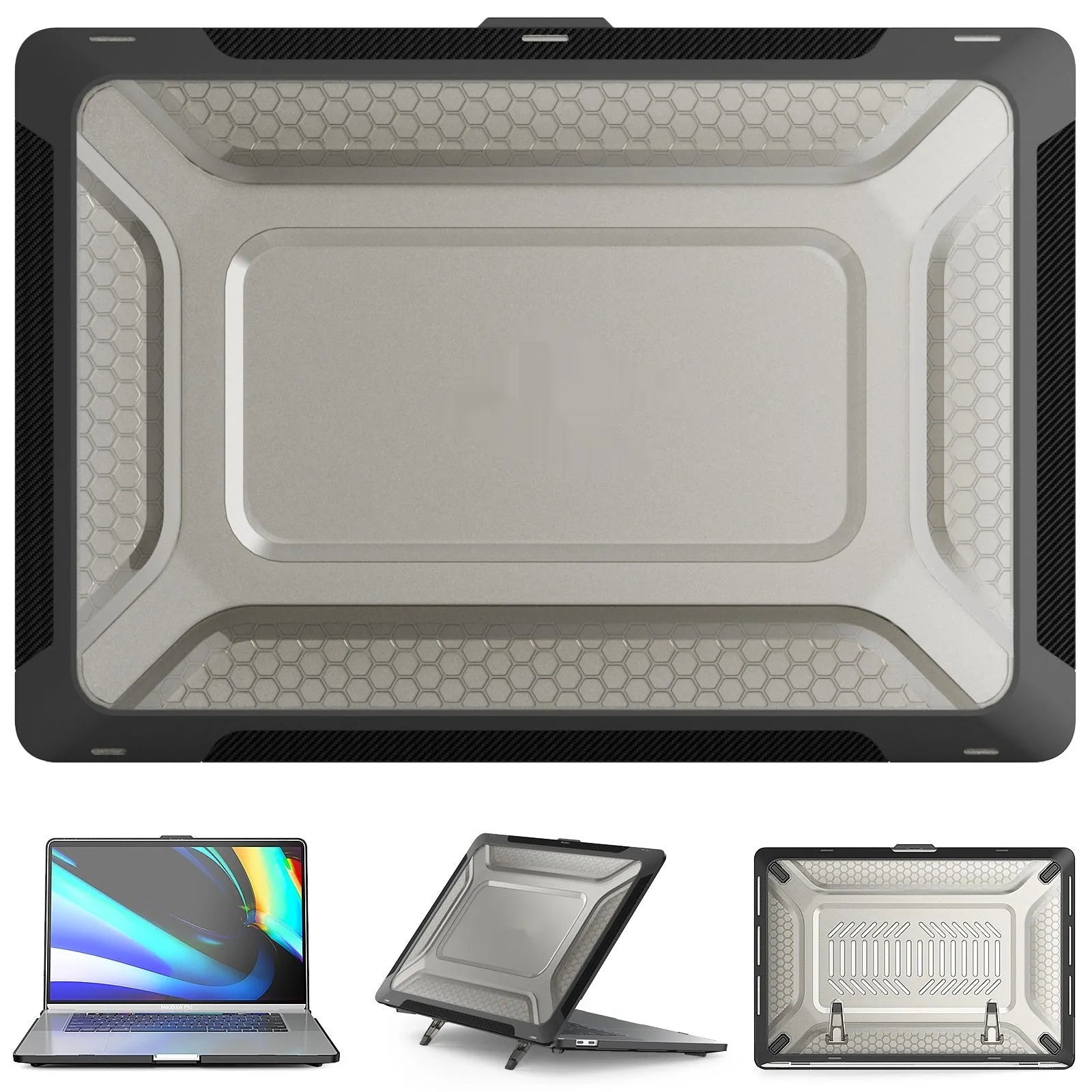 MacBook protective shell case in four colour options for Air and Pro models from 2018 to 2023