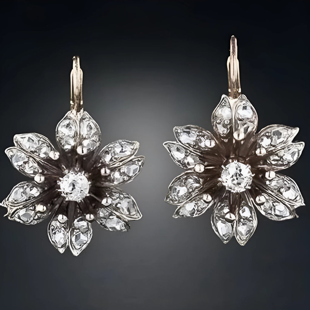 Silver retro fashion earrings for women with electroplated finish and office-appropriate design