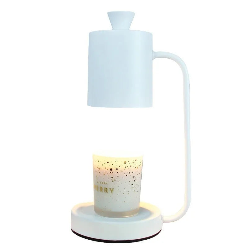 European-style metal melting wax lamp with dimmer switch in white finish
