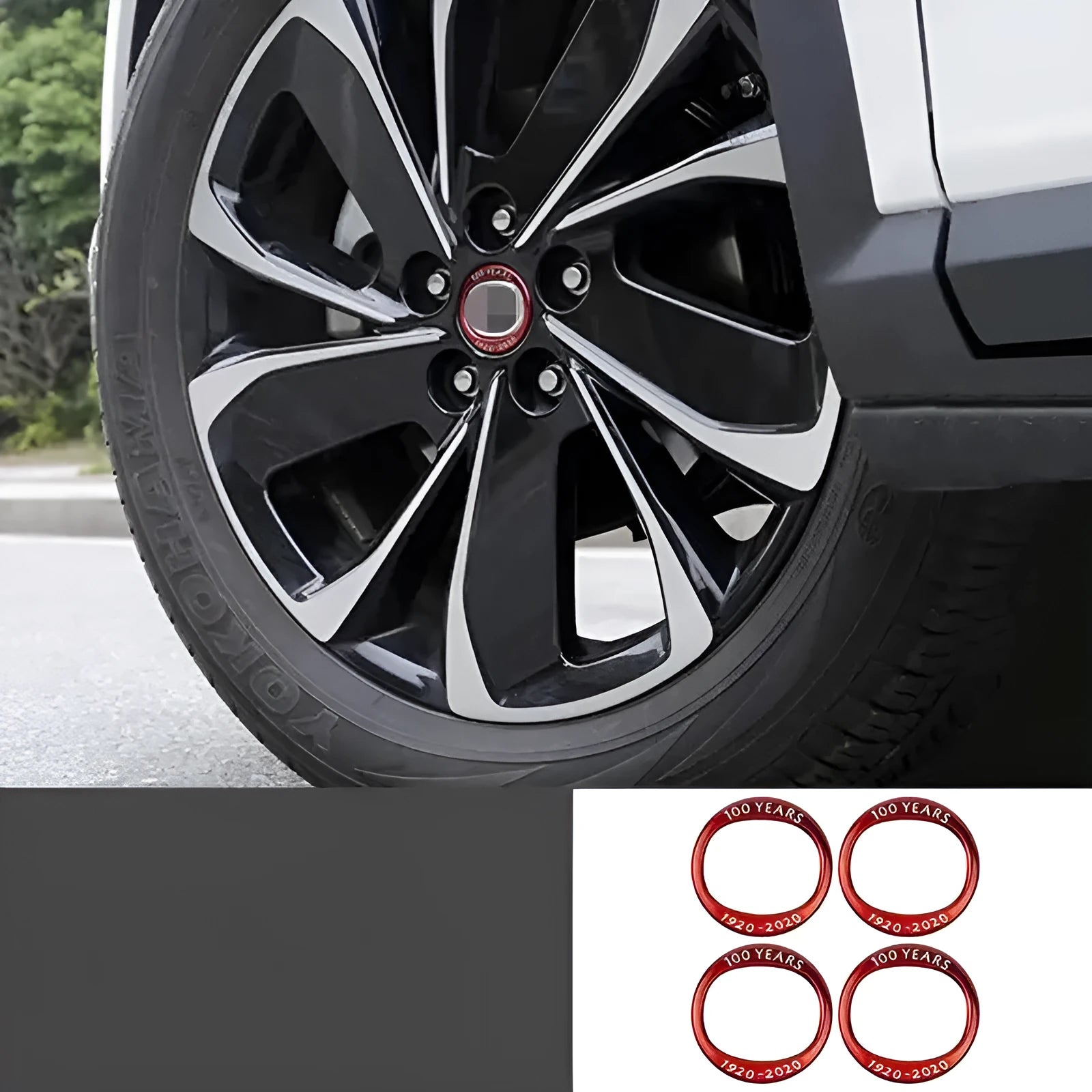 Aluminium alloy 100th anniversary car modification sticker for Mazda in red or black colour