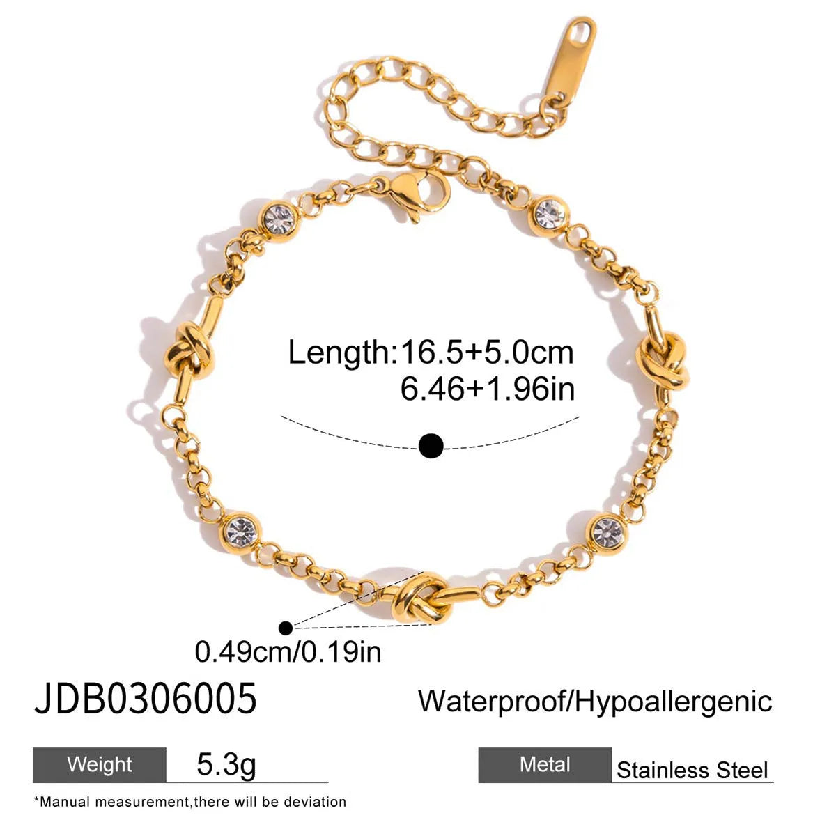 Stainless steel geometric drip oil love bracelet for women electroplated finish