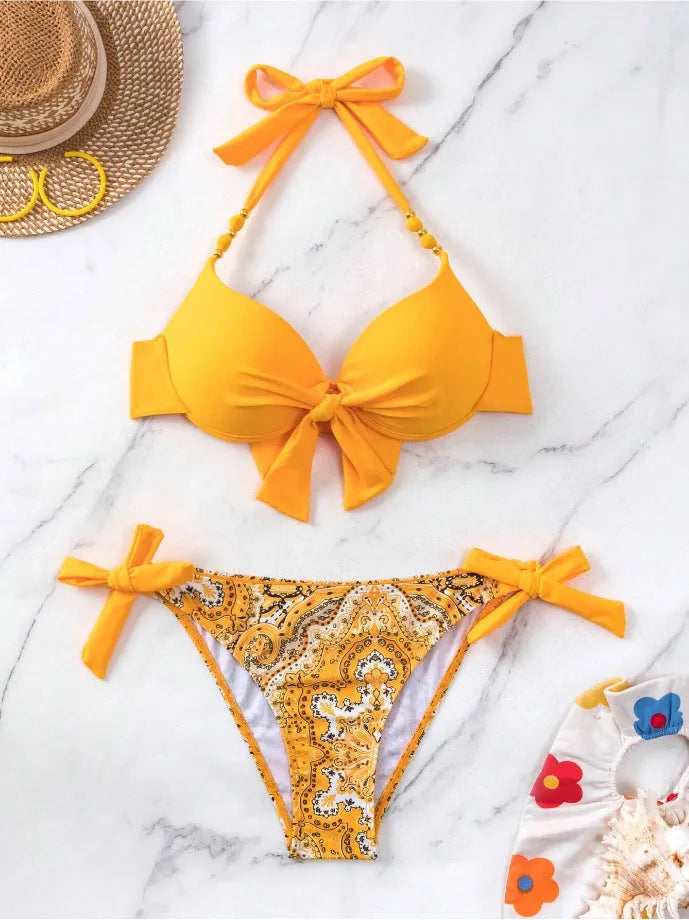 Ladies polyester bikini swimsuit available in multiple colours and sizes