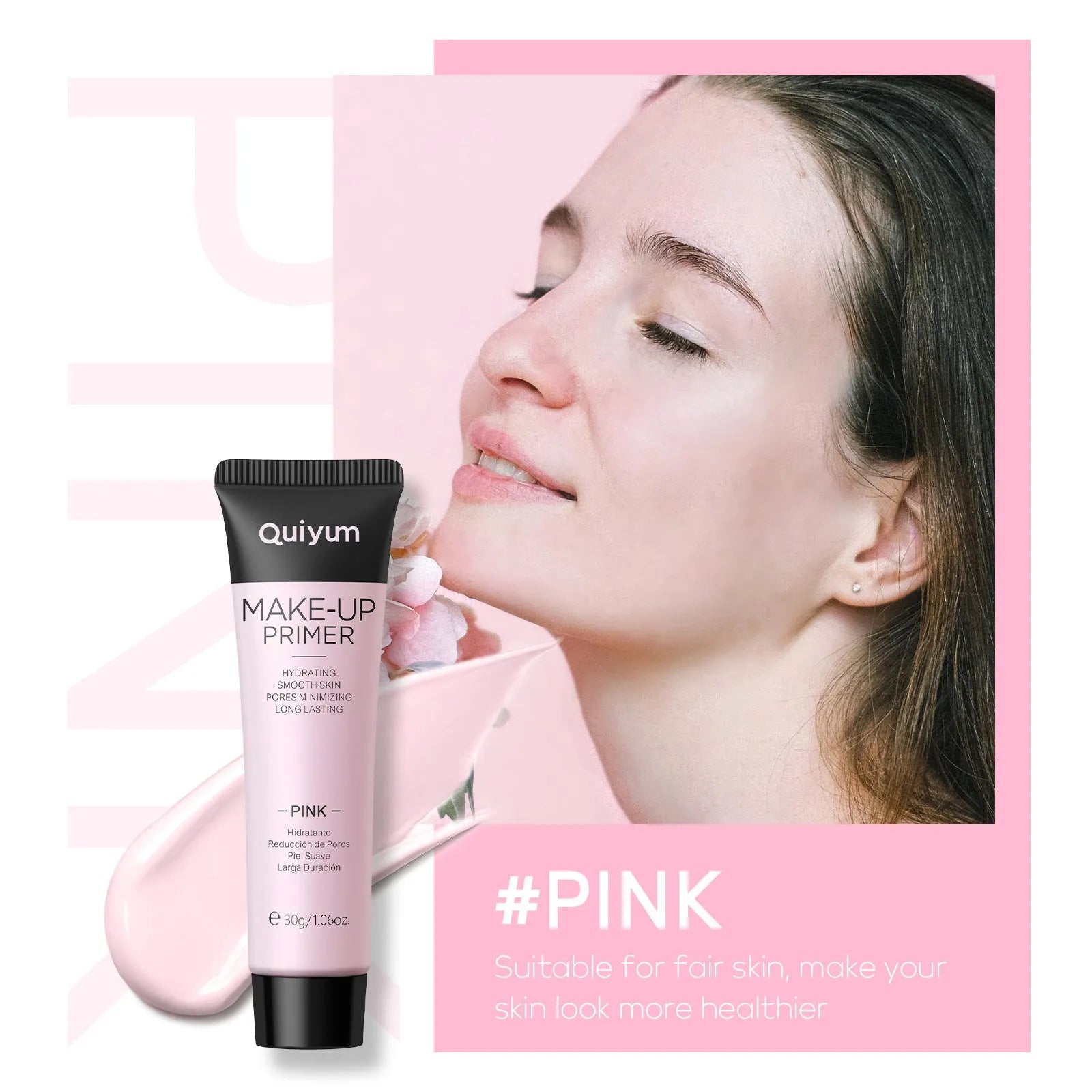30g moisturising colour correcting makeup primer in green, pink, and purple shades