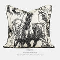 Modern abstract art cushion with golden horse yarn-dyed jacquard steed pattern in polyester, square 45x45cm