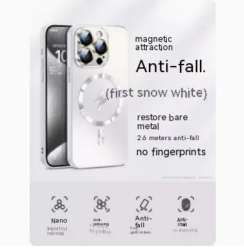 Frosted glass magnetic suction phone case in matte finish for iPhone 15 Pro Max, anti-fingerprint drop protection
