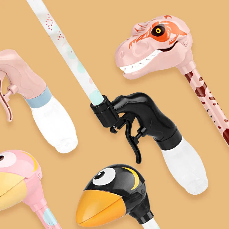 Long-necked dinosaur water gun toy in soft foam, 48cm size, children's summer squirt gun