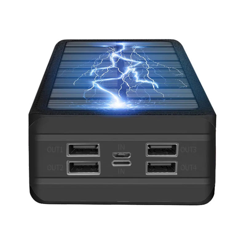Solar wireless power bank in two-tone colours with solar panel and wireless charging