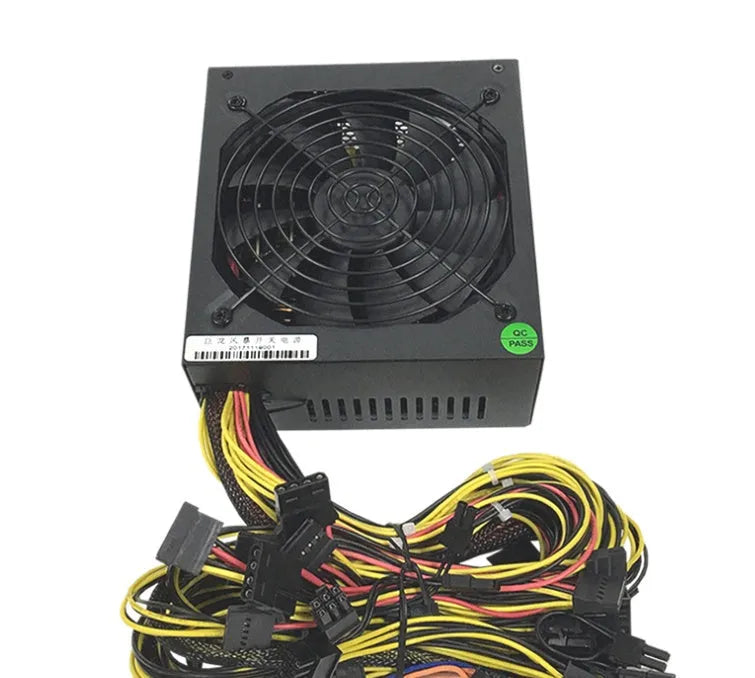 Black 110V server power supply unit with multiple cable connectors for AMD CPU systems.