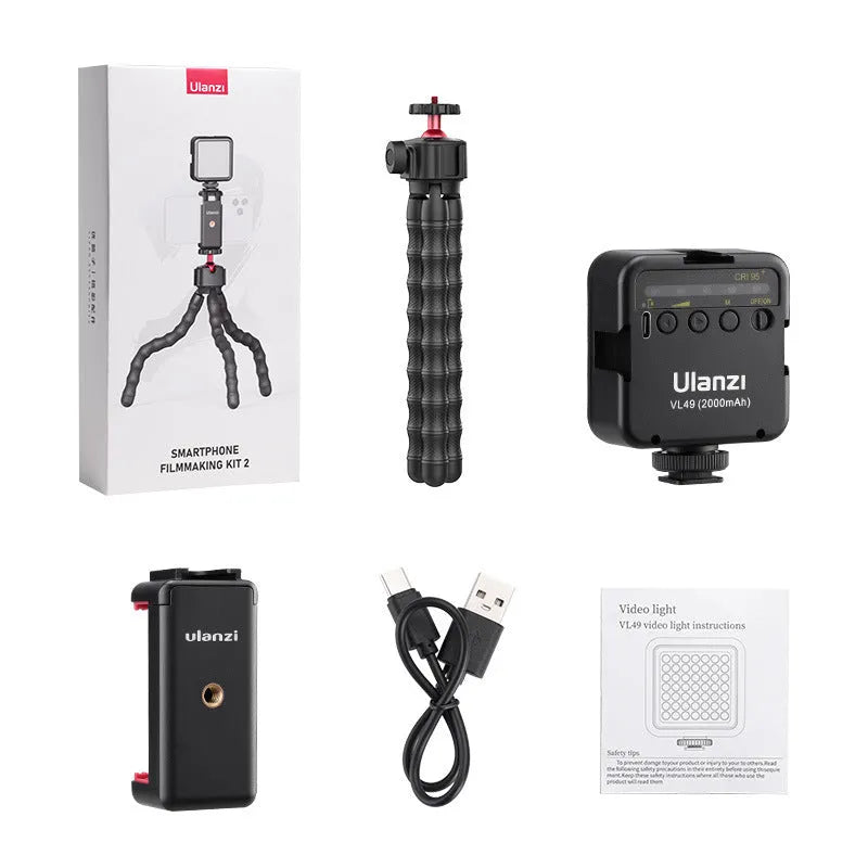 Complete VLOG equipment suite with tripod in 2985 colour for photography and video filming