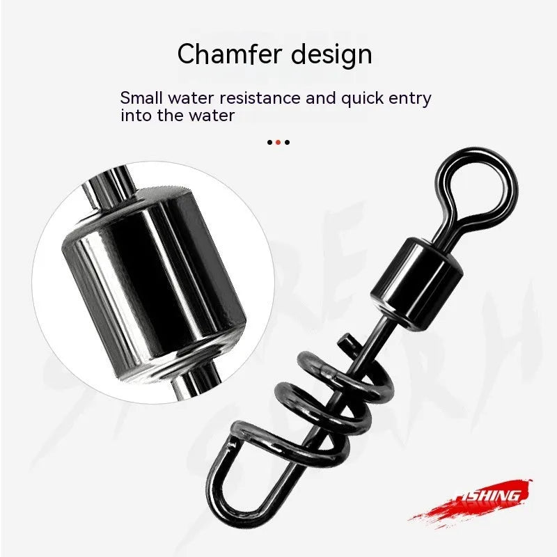 Fishing swivel connector with copper and stainless steel construction and 8-shaped ring design