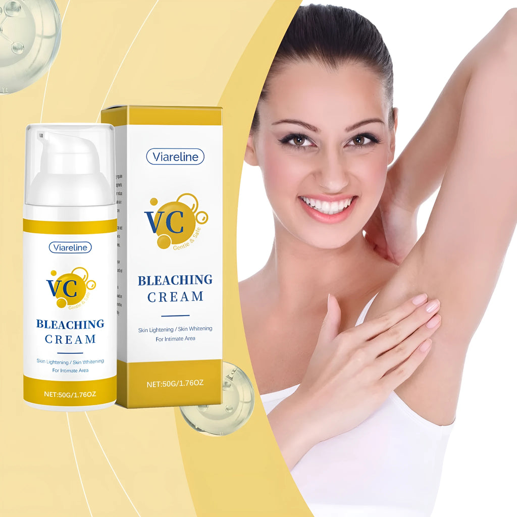 50g jar of skin lightening cream with vitamin C and titanium dioxide for facial application