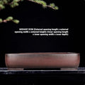 Handmade rectangular purple clay flower pot measuring 60 x 44 cm