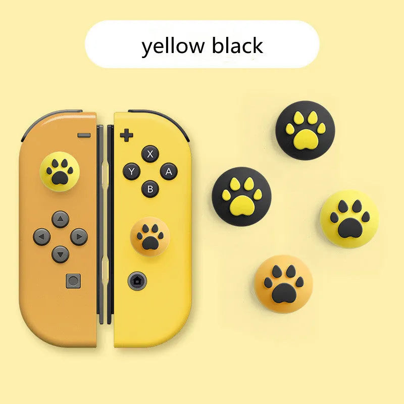 Nintendo Switch silicone joycon sleeve with four cat claw rocker caps in assorted colours