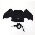 Black polyester bat wing chest back harness for small medium large dogs on a pet