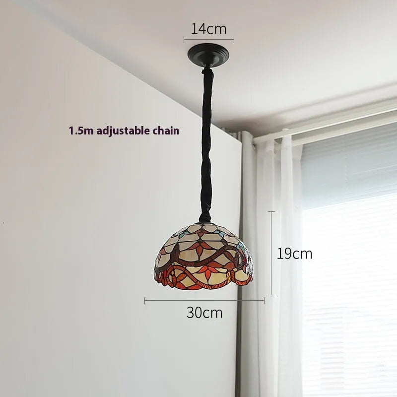 Hand woven glass pendant lamp MD-1027 with decorative Mediterranean-style lampshade