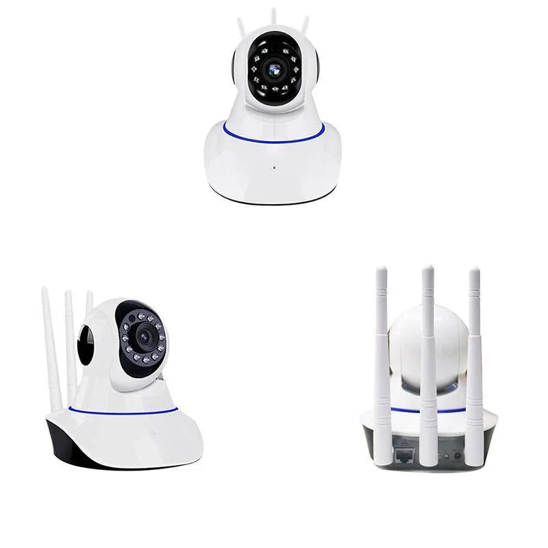 White wireless dome security camera with dimensions 115mm by 130mm.