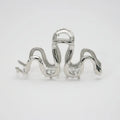 Silver Slytherin serpentine snake design metal hair barrette measuring 10.5cm.