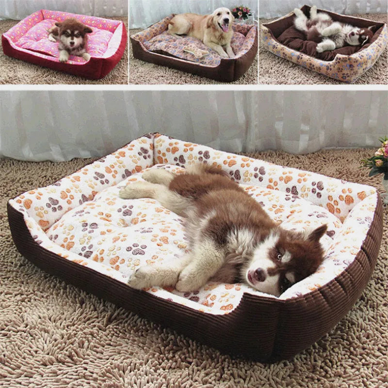 Beige plush pet bed with raised sides in kennel design for small dogs and cats