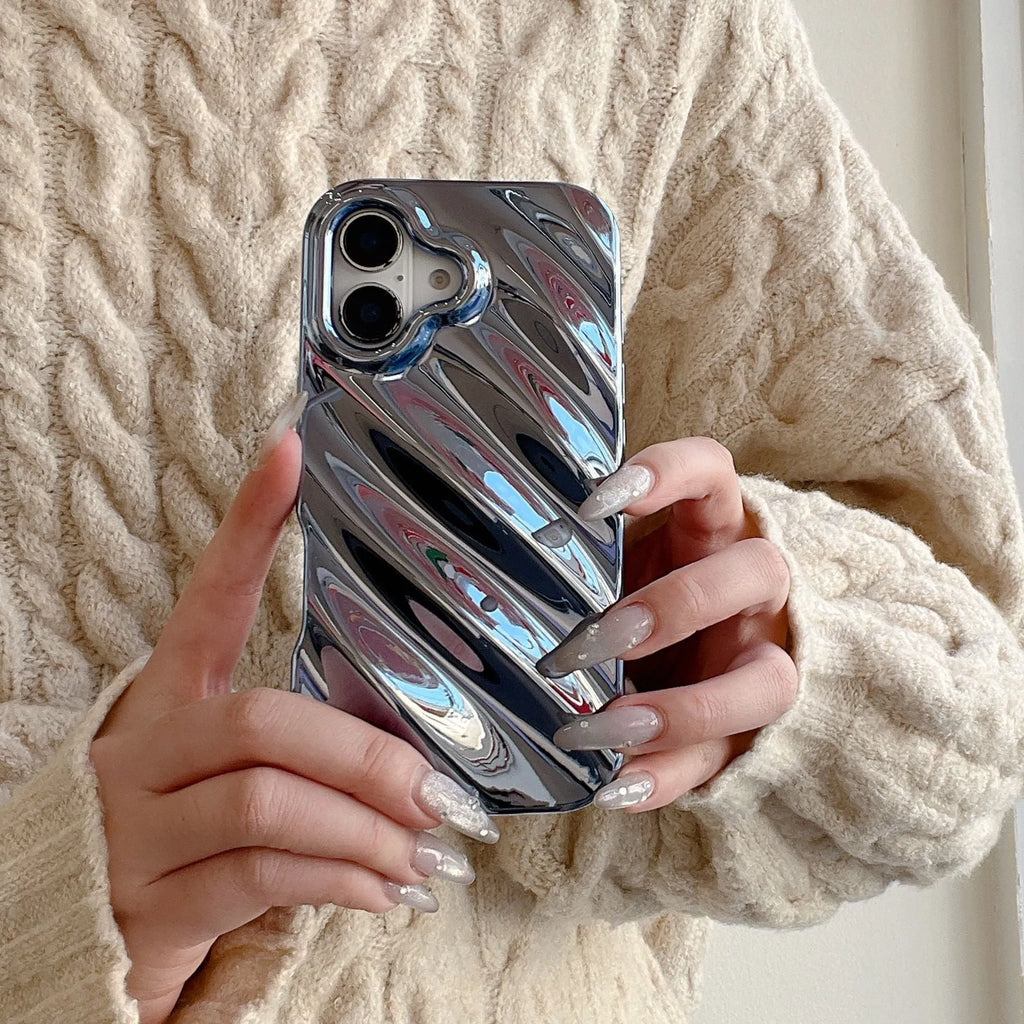 TPU water ripple phone case for iPhone in black with anti-fingerprint finish